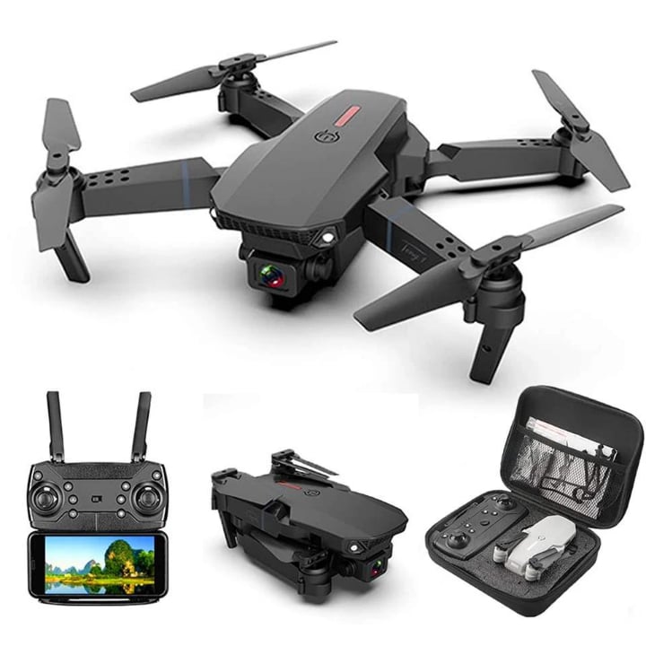Drone Caméra HD Pliable avec Télécommande et Sac de Transport