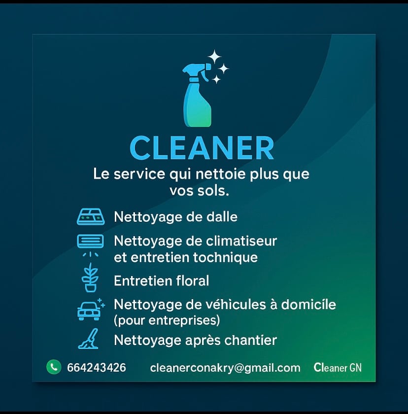 Service de nettoyage & climatisation – Intervention rapide à Conakry